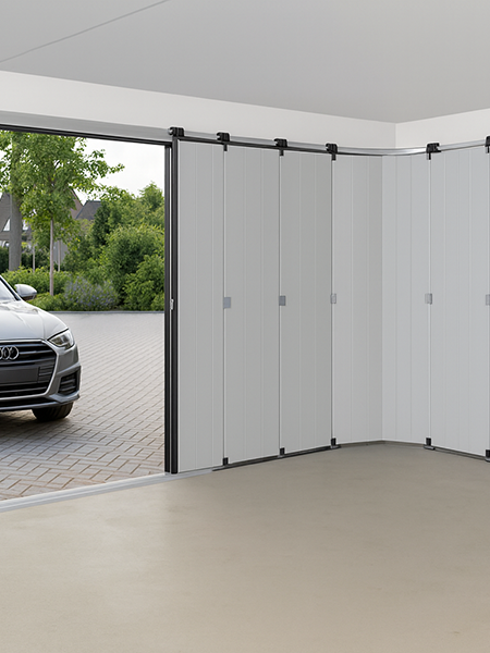 Slide-to-side garage door for low-headroom garages in Dearborn Heights MI